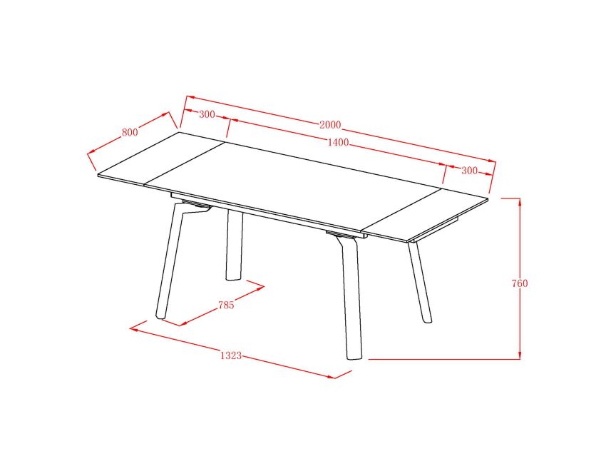 Bellaro Dining Table with Extension, 55" - 79" in Travertine and Cream - Berre Furniture