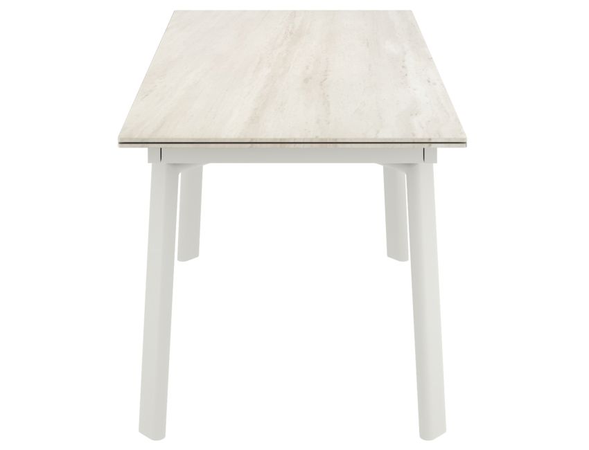 Bellaro Dining Table with Extension, 55" - 79" in Travertine and Cream - Berre Furniture