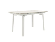 Bellaro Dining Table with Extension, 55" - 79" in Travertine and Cream - Berre Furniture