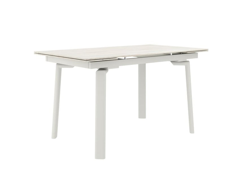 Bellaro Dining Table with Extension, 55" - 79" in Travertine and Cream - Berre Furniture