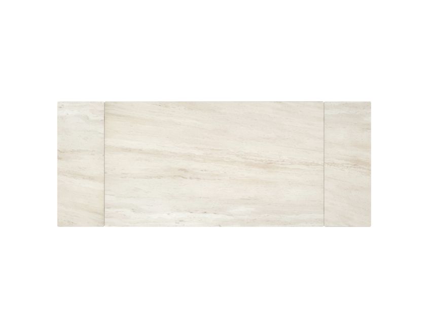 Bellaro Dining Table with Extension, 55" - 79" in Travertine and Cream - Berre Furniture