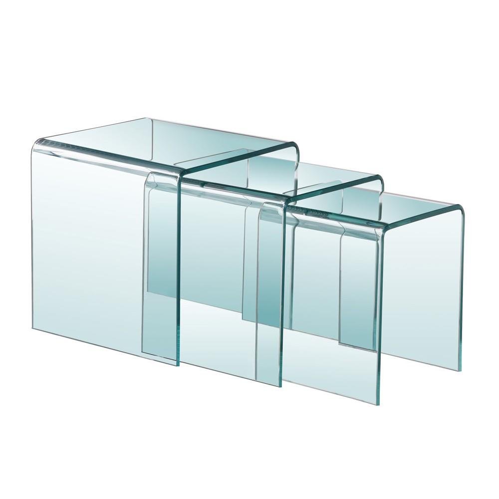Bent Glass Nesting tables - Berre Furniture