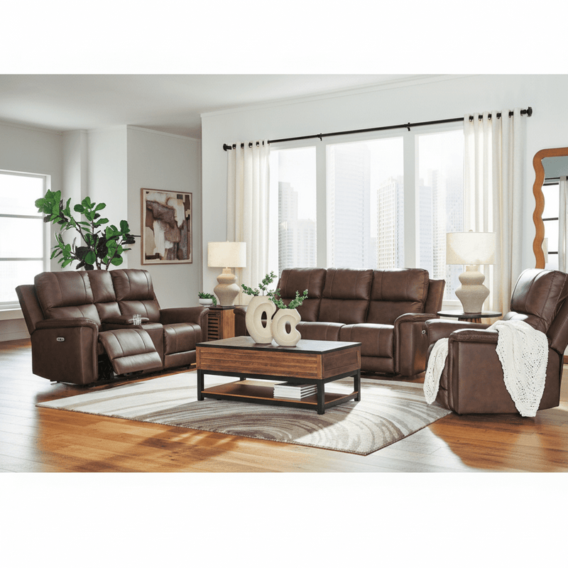 Beryton 3 - Piece Power Reclining Sectional Loveseat with Console - Berre Furniture