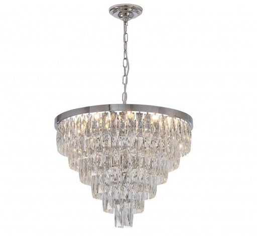 Bi Crysral & Chrome Frame Chandelier