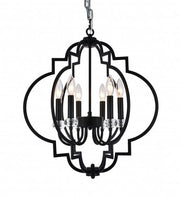 BI MATTE BLACK CAGE PENDANT LT - CRYSTAL COVER