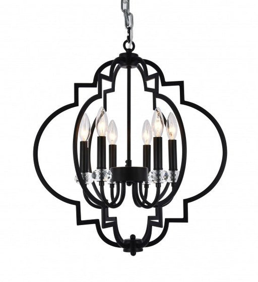 Bi Matte Black Cage Pendant Lt - Crystal Cover