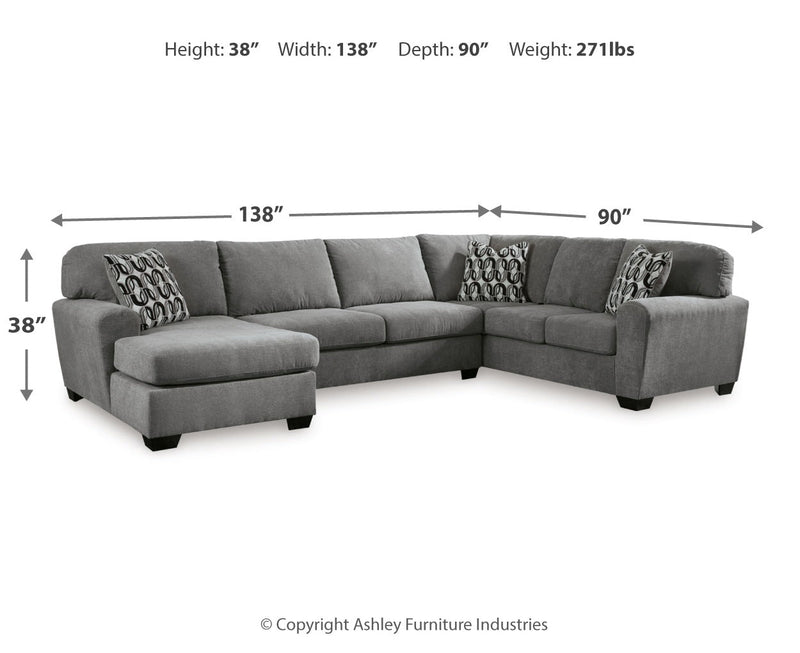 Birkdale Court 3 - Piece Sectional with Chaise - Berre Furniture