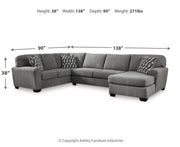 Birkdale Court 3 - Piece Sectional with Chaise - Berre Furniture