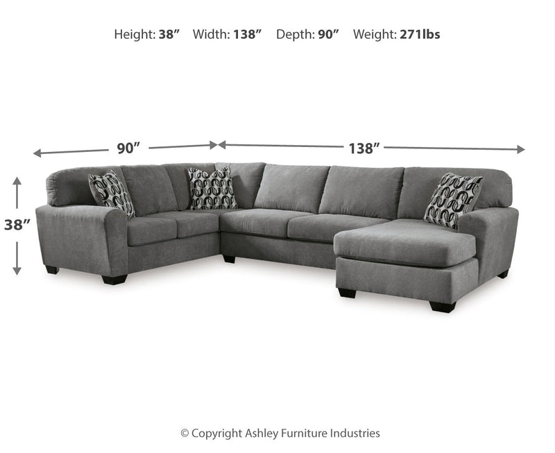 Birkdale Court 3 - Piece Sectional with Chaise - Berre Furniture