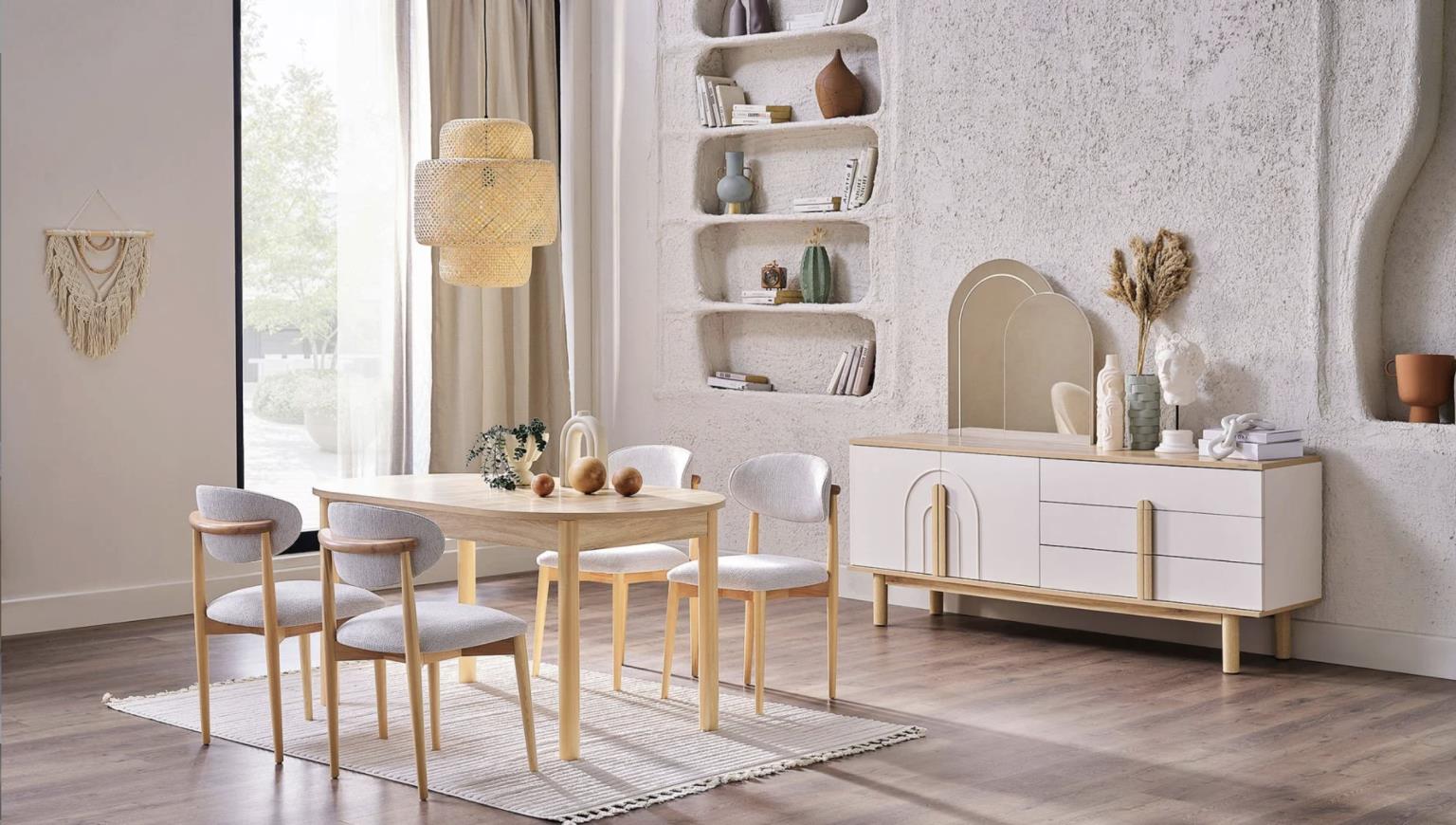 Boheems Dining Set by Bellona - Expandable Table + 6 Chairs - Berre Furniture