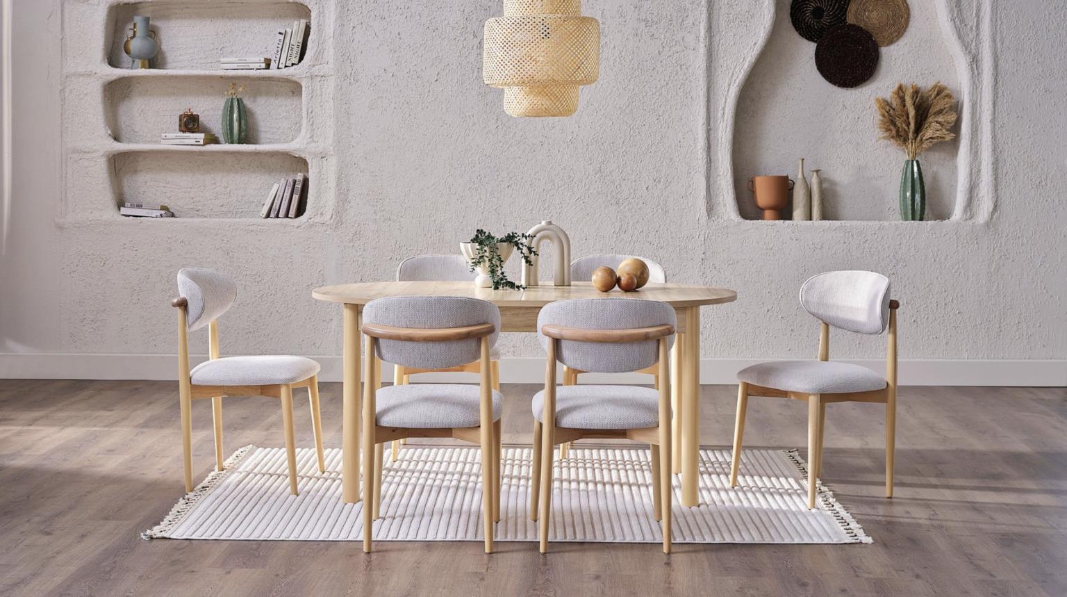 Boheems Dining Set by Bellona - Expandable Table + 6 Chairs - Berre Furniture