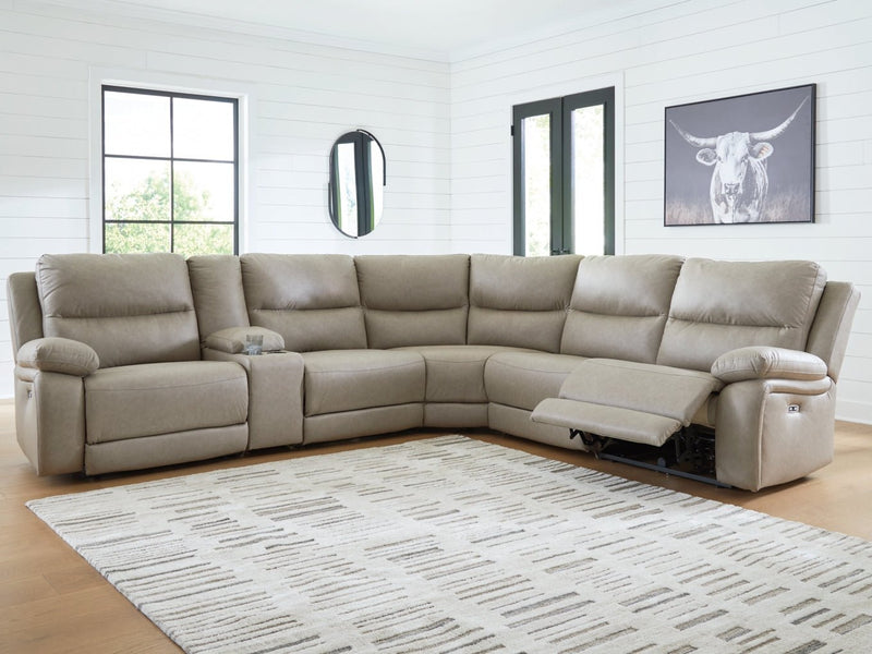 Brannigan 6 - Piece Reclining Sectional with Storage Console - Berre Furniture
