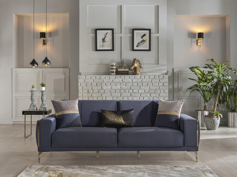 Carlino 3 Seat Sleeper Sofa by Bellona NAPOLY NAVY BLUE
