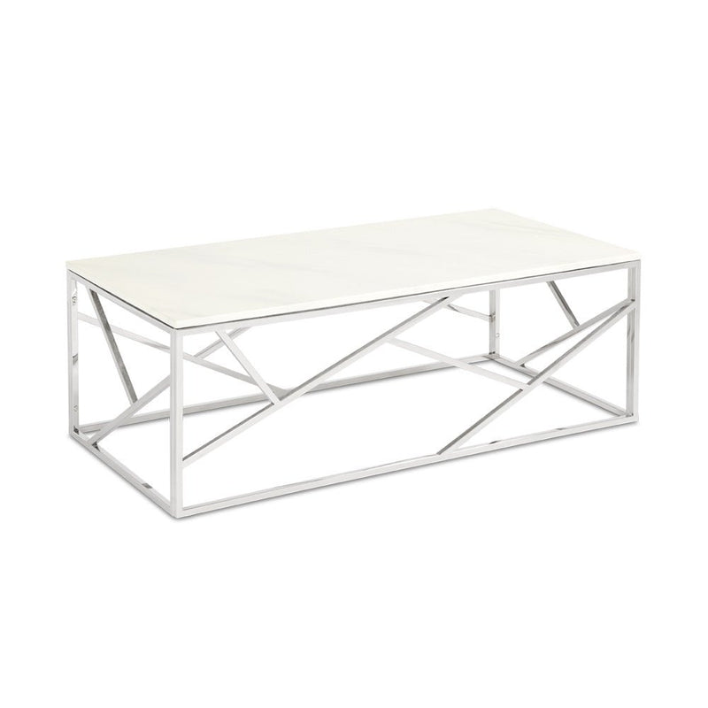 CAROLE Marble Coffee Table Chrome