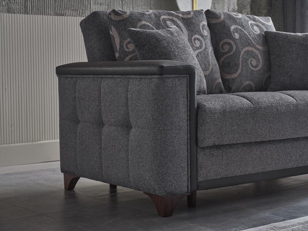 Charlotte 3 Seat Sleeper Sofa (Beatto Anthracite) by Bellona