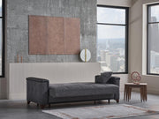 Charlotte 3 Seat Sleeper Sofa (Beatto Anthracite) by Bellona