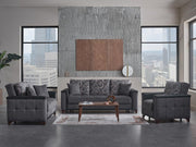 Charlotte Love Seat (Beatto Anthracite) by Bellona