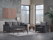 Charlotte Love Seat (Beatto Anthracite) by Bellona