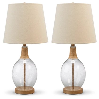 Clayleigh Glass Table Lamp Set of 2 - Berre Furniture