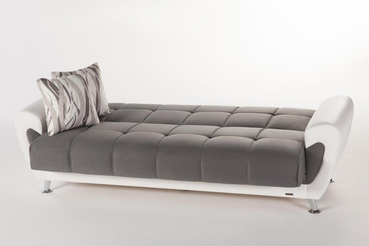 Duru 3 Seat Sleeper Sofa (Plato Dark Gray) by Bellona