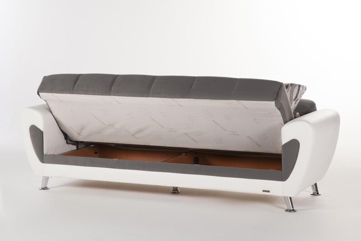 Duru 3 Seat Sleeper Sofa (Plato Dark Gray) by Bellona