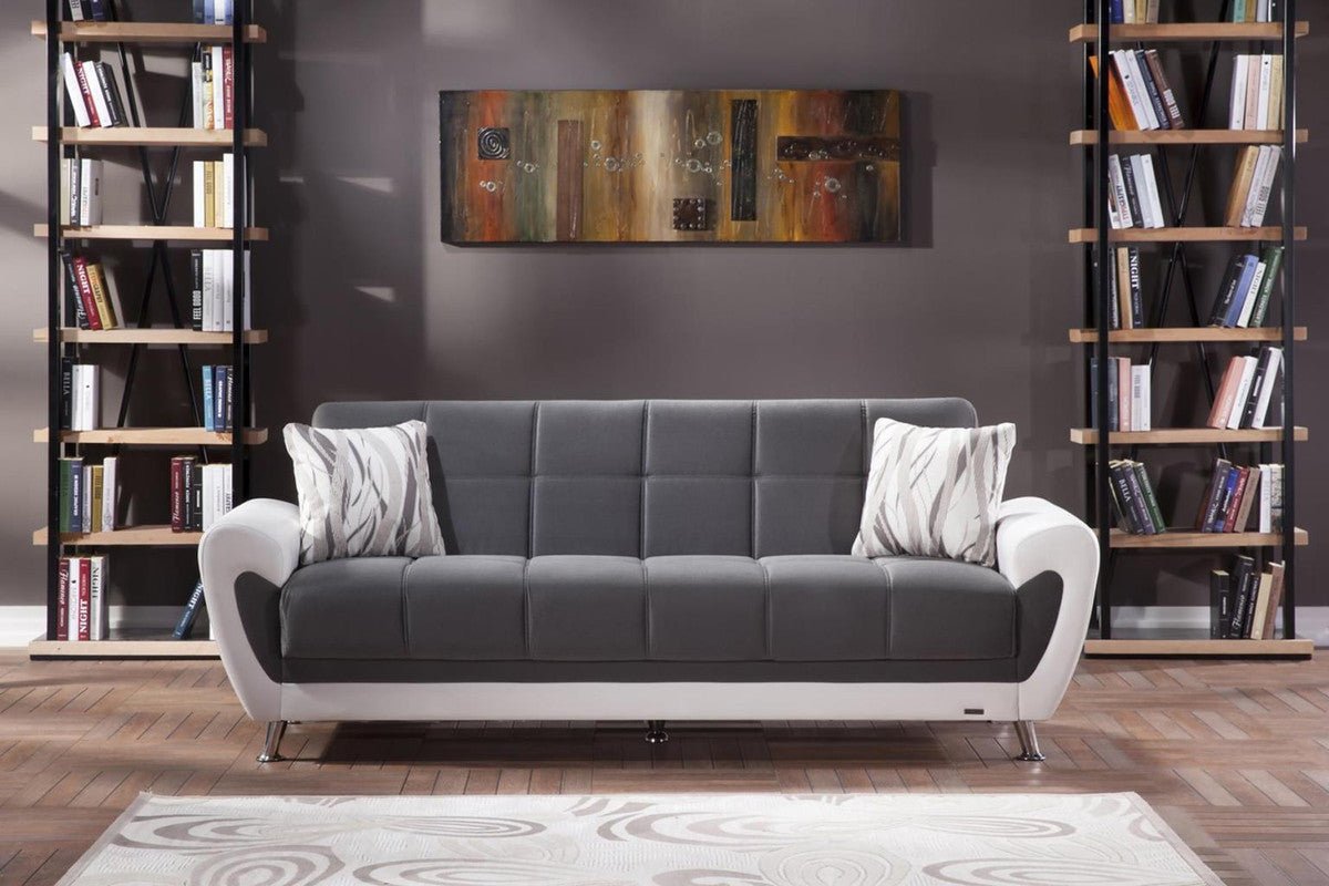 Duru 3 Seat Sleeper Sofa (Plato Dark Gray) by Bellona Default Title