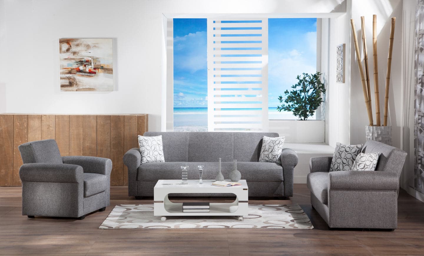 Elita Living Room Set Sofa Loveseat Armchair by Bellona DIEGO GRAY