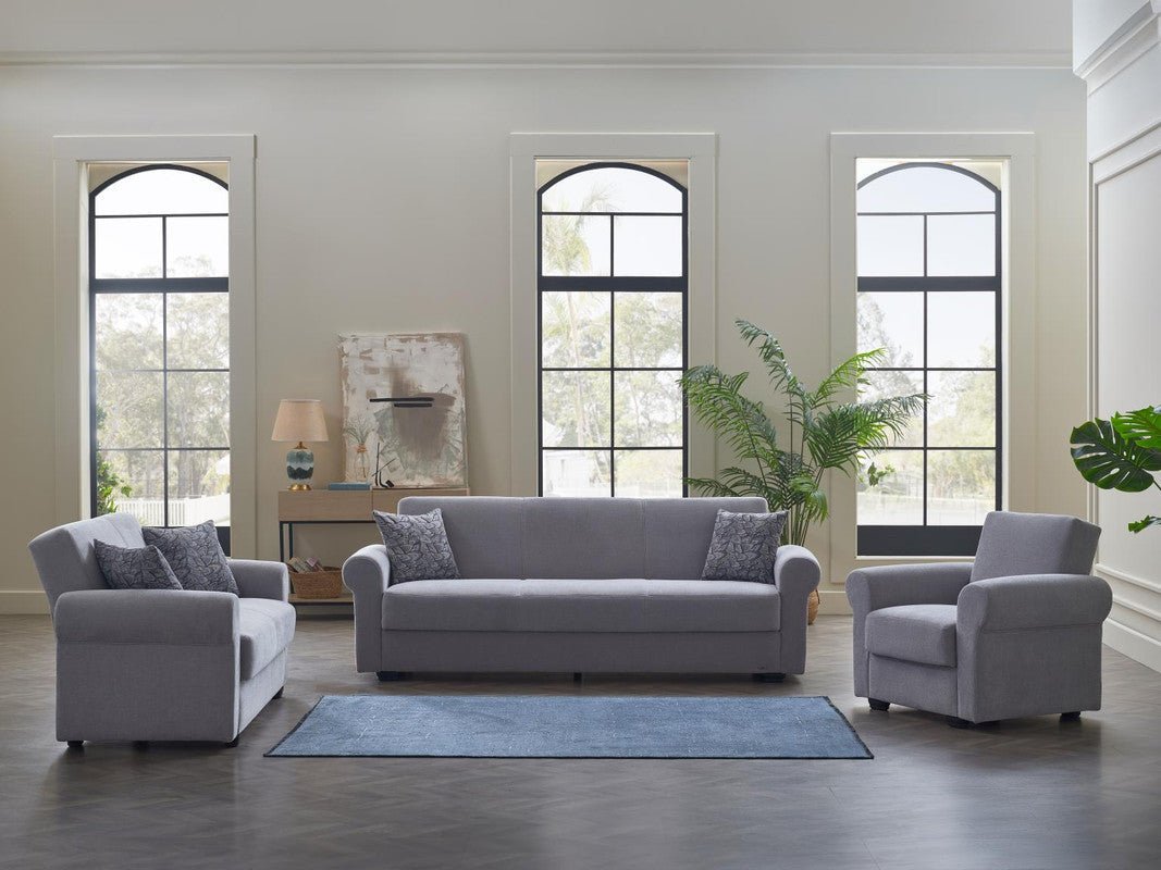 Elita S Love Seat (Koopsi Light Gray) by Bellona