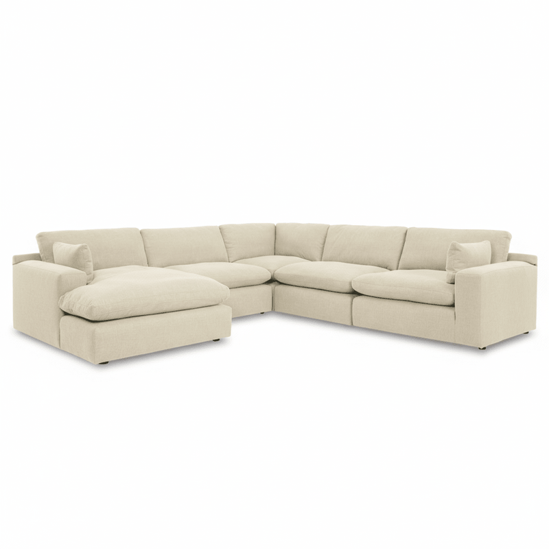 Elyza 5-Piece Sectional with Chaise Left Chaise