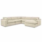 Elyza 5-Piece Sectional with Chaise Right Chaise