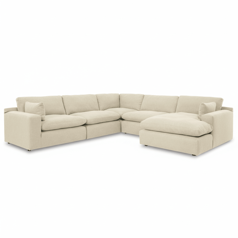 Elyza 5-Piece Sectional with Chaise Right Chaise