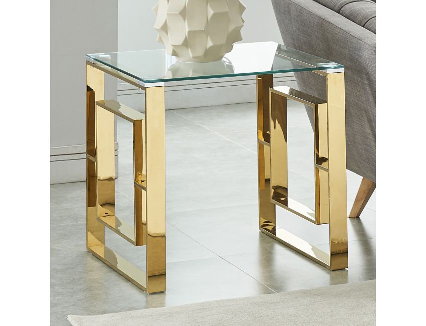 Eros Accent Table in Gold - Berre Furniture