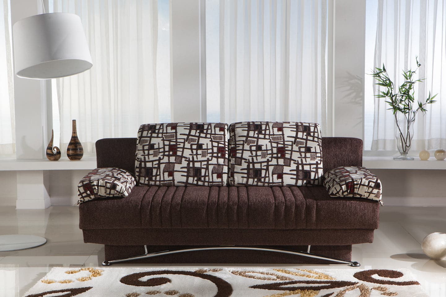 Fantasy 3 Seat Sleeper Sofa by Bellona ARISTO BURGUNDY