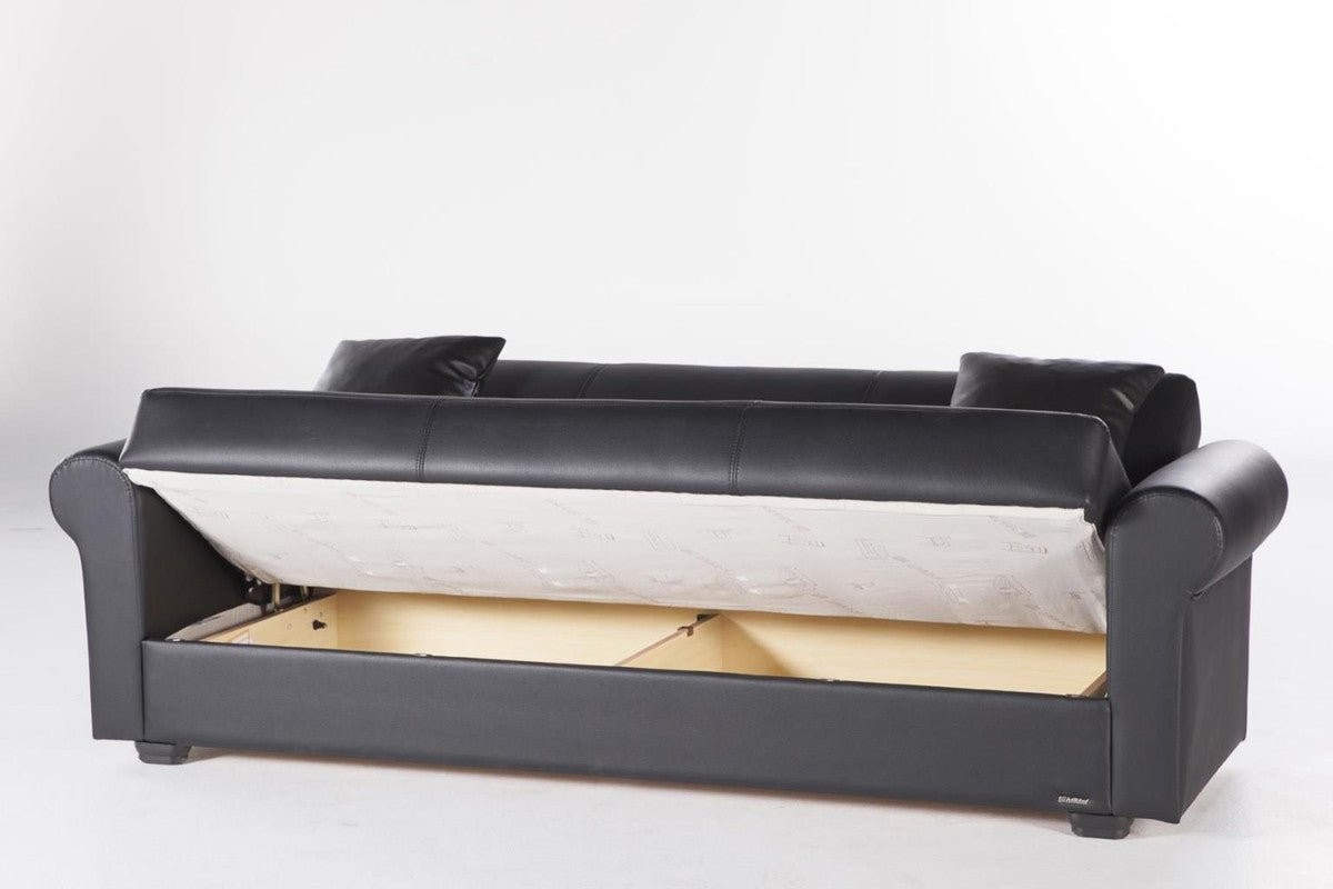 Floris 3 Seat Sleeper Sofa (Santa Glory Black) by Bellona