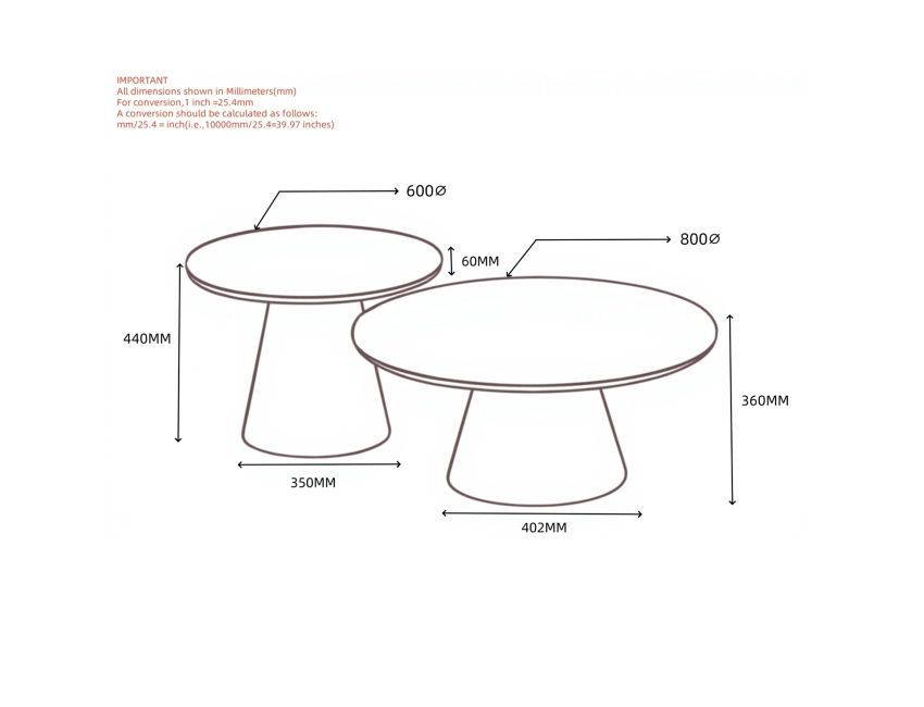 Galio 2pc Round Coffee Table - Berre Furniture