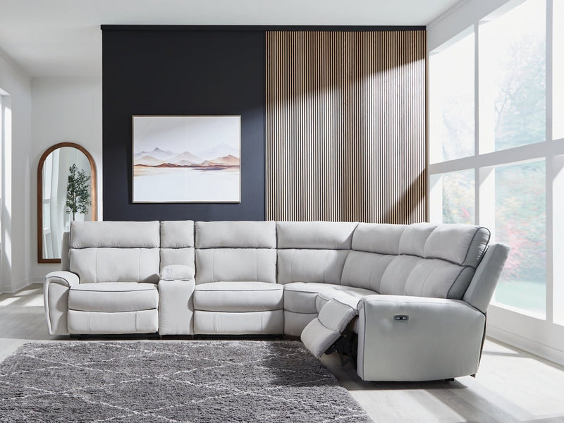 Grafton Pike 6-Piece Reclining Sectional with Storage Console