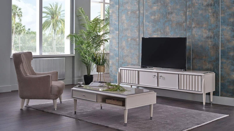 Gravita Tv Stand Ivory Leg by Bellona