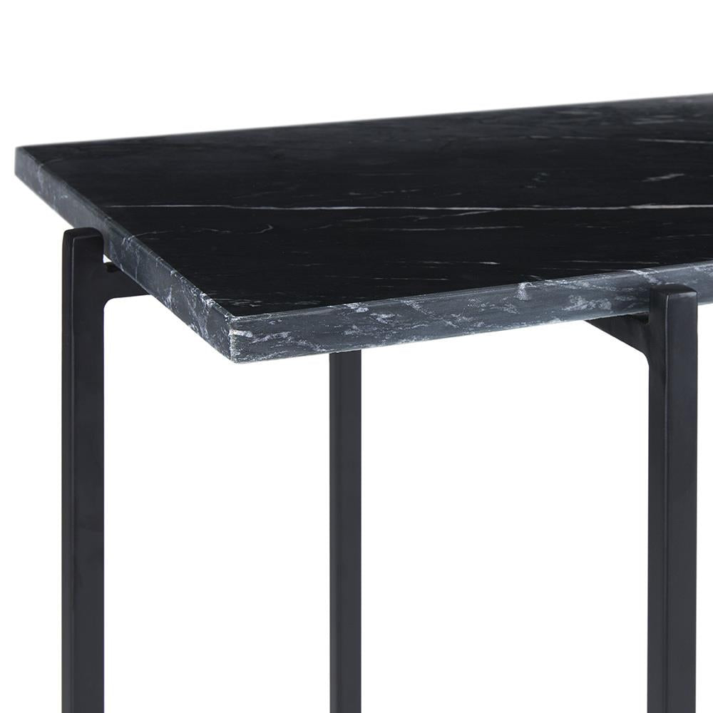 IDA Marble Console Table Black Black Marble