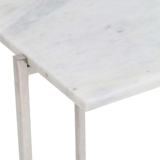 IDA Marble Console Table Silver White Marble