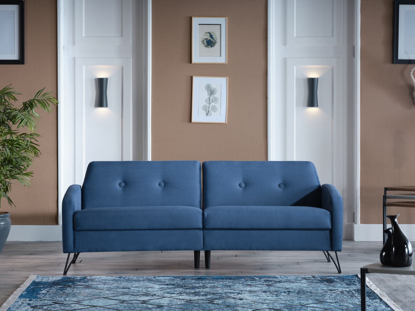 Juniper Sleeper Sofa by Bellona VIKA NAVY BLUE