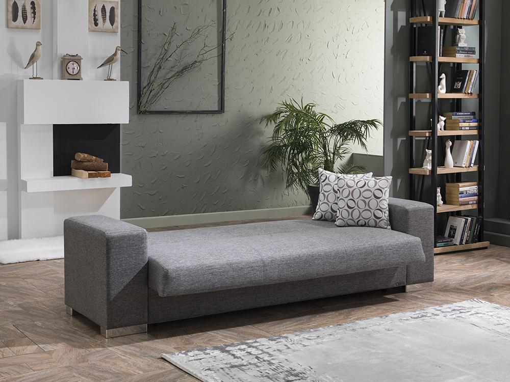 Kobe 3 Seat Sleeper Sofa (Diego Gray) by Bellona