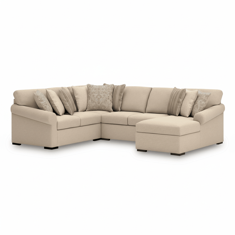 LadyMae 4-Piece Sectional with Chaise Right Chaise