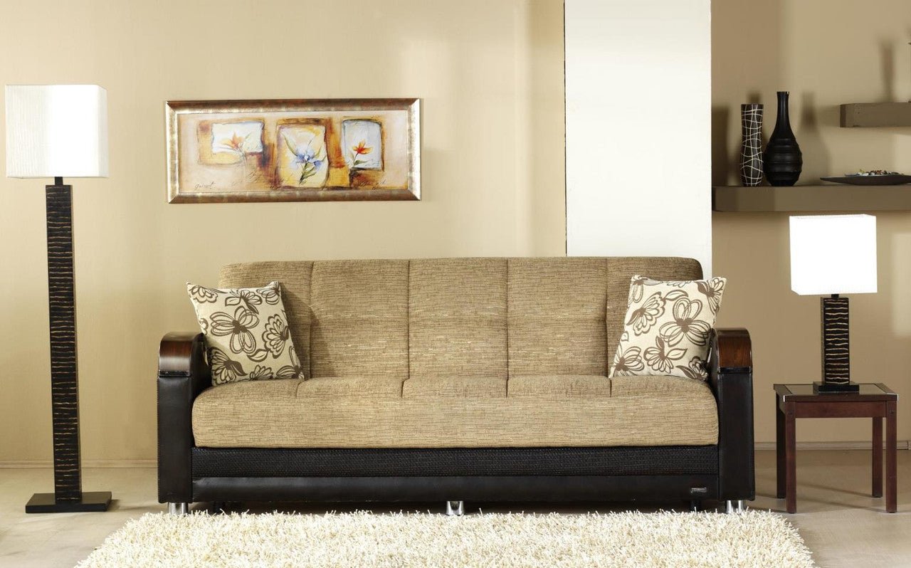 Luna Regal 3 Seat Sleeper Sofa by Bellona FULYA BROWN