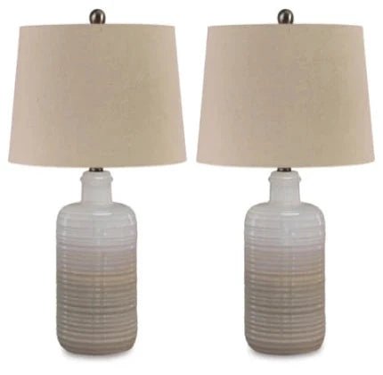 Marnina Ceramic Table Lamp Set of 2 - Berre Furniture