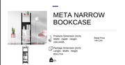 Meta Narrow Bookcase Victoria Walnut - Berre Furniture