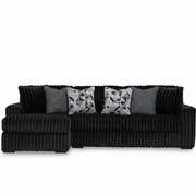 Midnight-Madness 2-Piece Sectional Sofa with Chaise Right Chaise