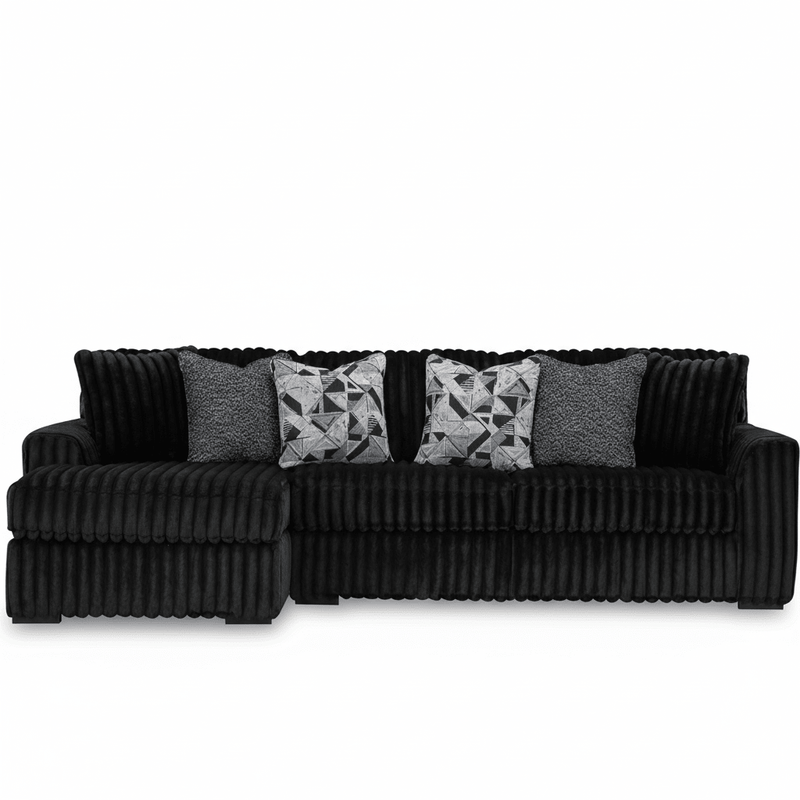 Midnight-Madness 2-Piece Sectional Sofa with Chaise Right Chaise