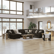 Midnight-Madness 3-Piece Double Chaise Sectional Chocolate