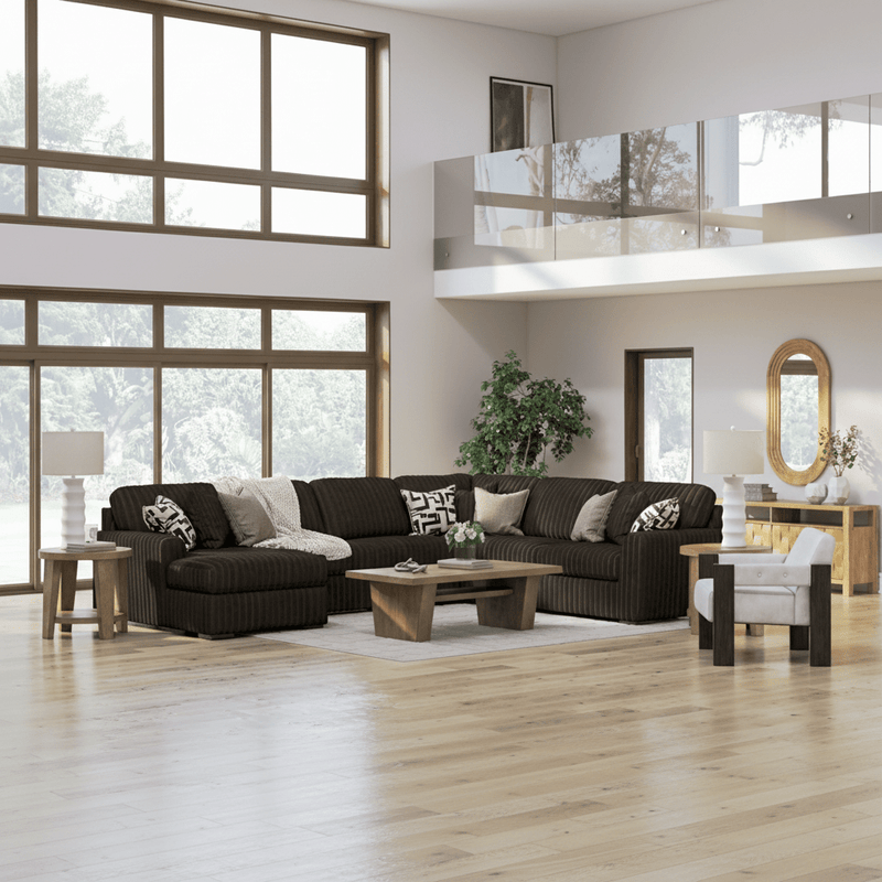 Midnight-Madness 3-Piece Double Chaise Sectional Chocolate