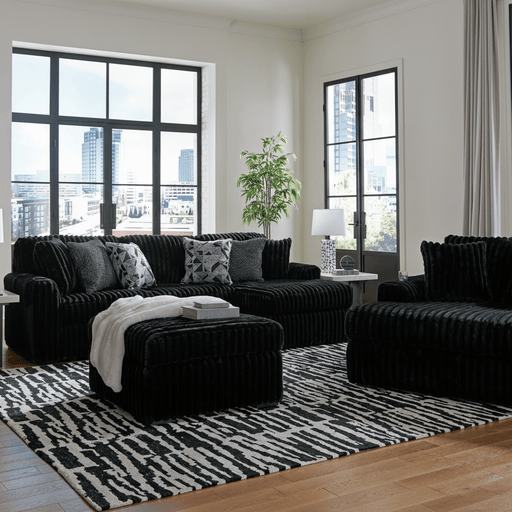 Midnight-Madness 3-Piece Double Chaise Sectional Onyx